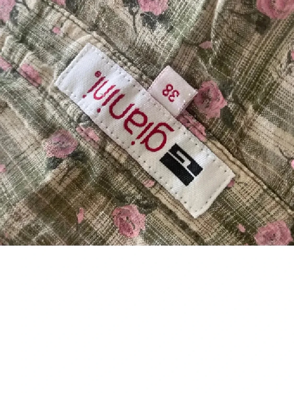 Kortärmad rutig skjorta med blommor - 4