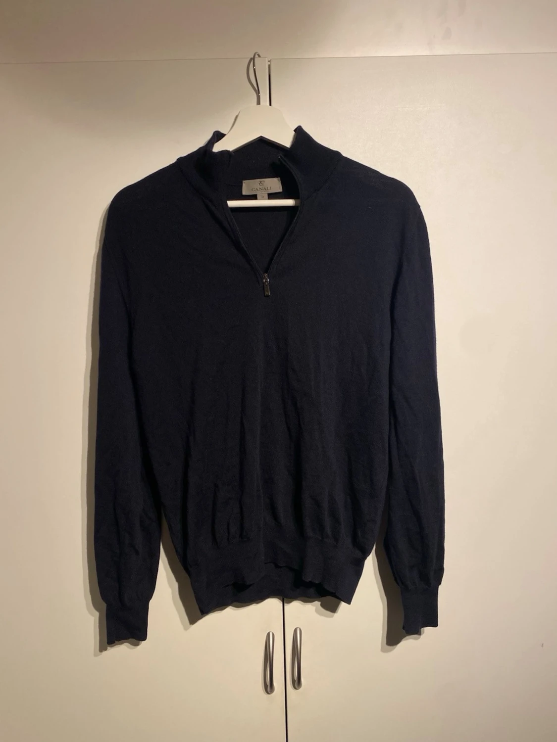 Mörkblå half zip tröja från Canali - 1