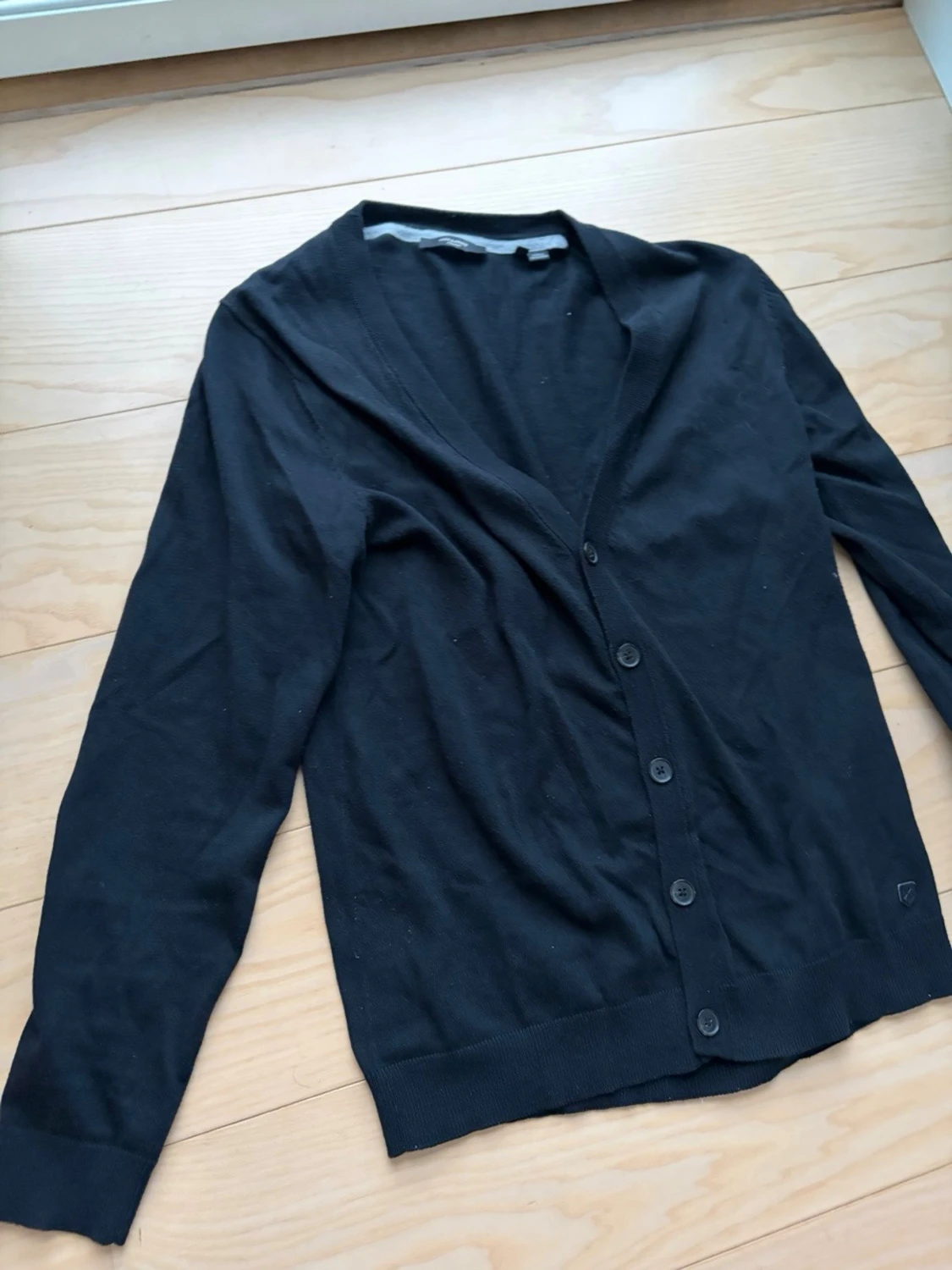 Svart stickad cardigan - 2