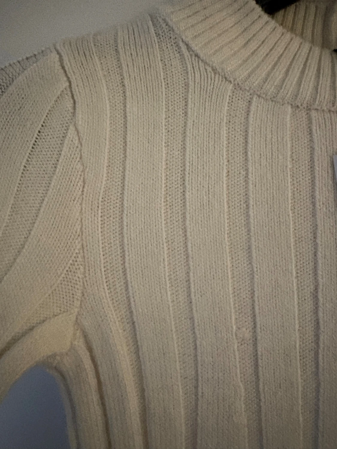 Stickad beige klänning ny. Knitted knit ribbad klänning Midiklänning  - 2