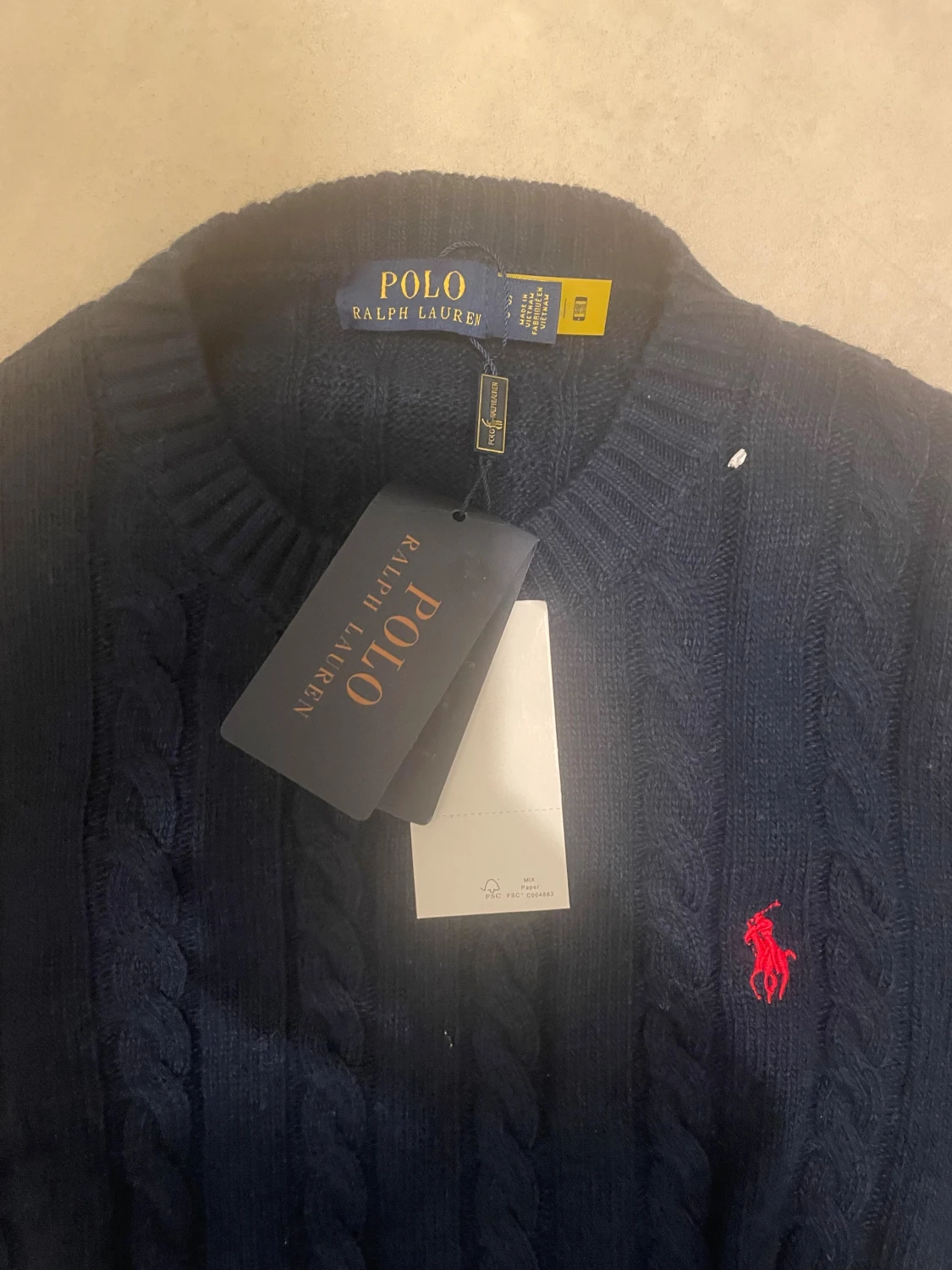 Marinblå stickad tröja Polo Ralph Lauren - 1