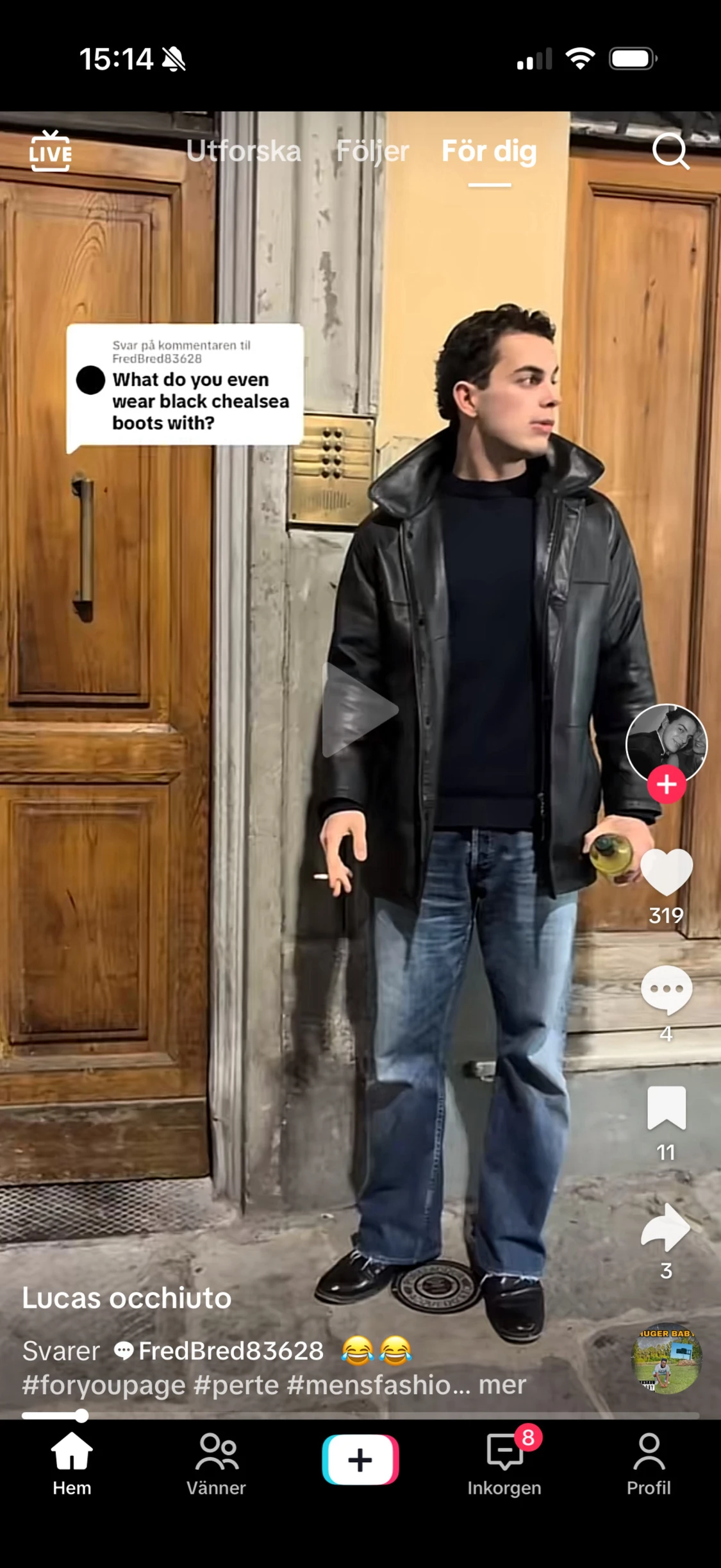 Lång läderjacka - 1