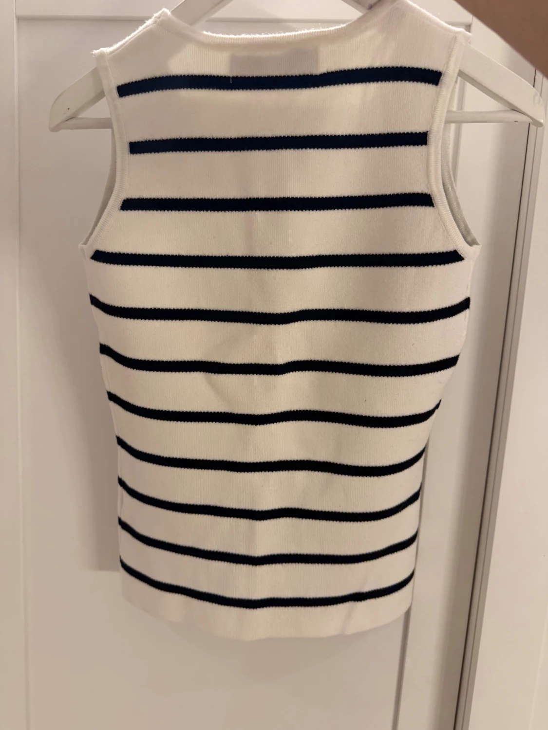 Vit och marinblå randig linnetopp Primark - 2