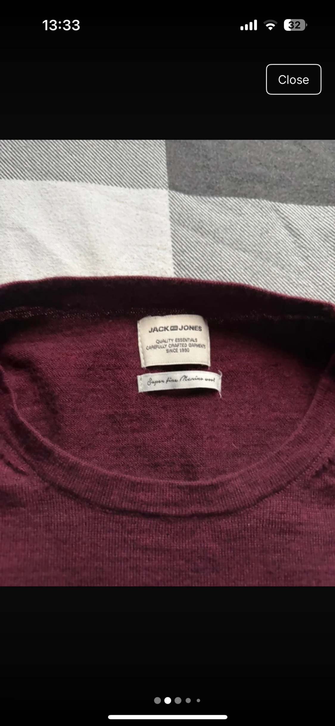 Vinröd merinoullströja Jack & Jones - 1