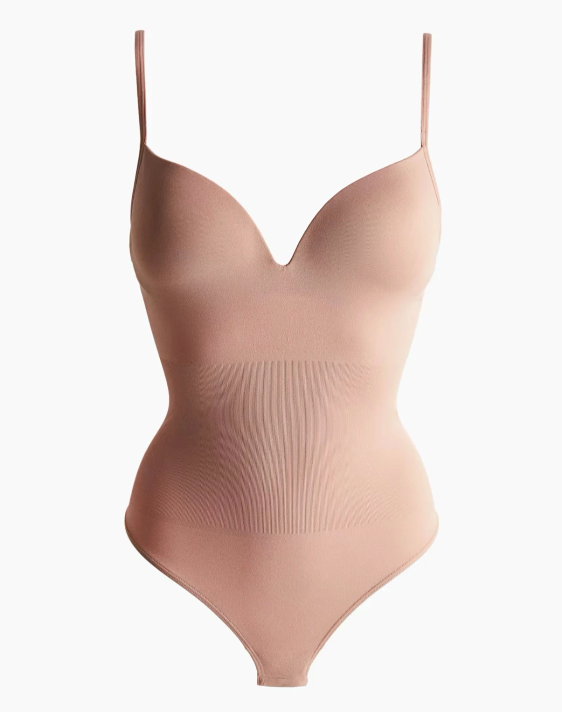 Svart och beige bodysuit med v-ringning - 1