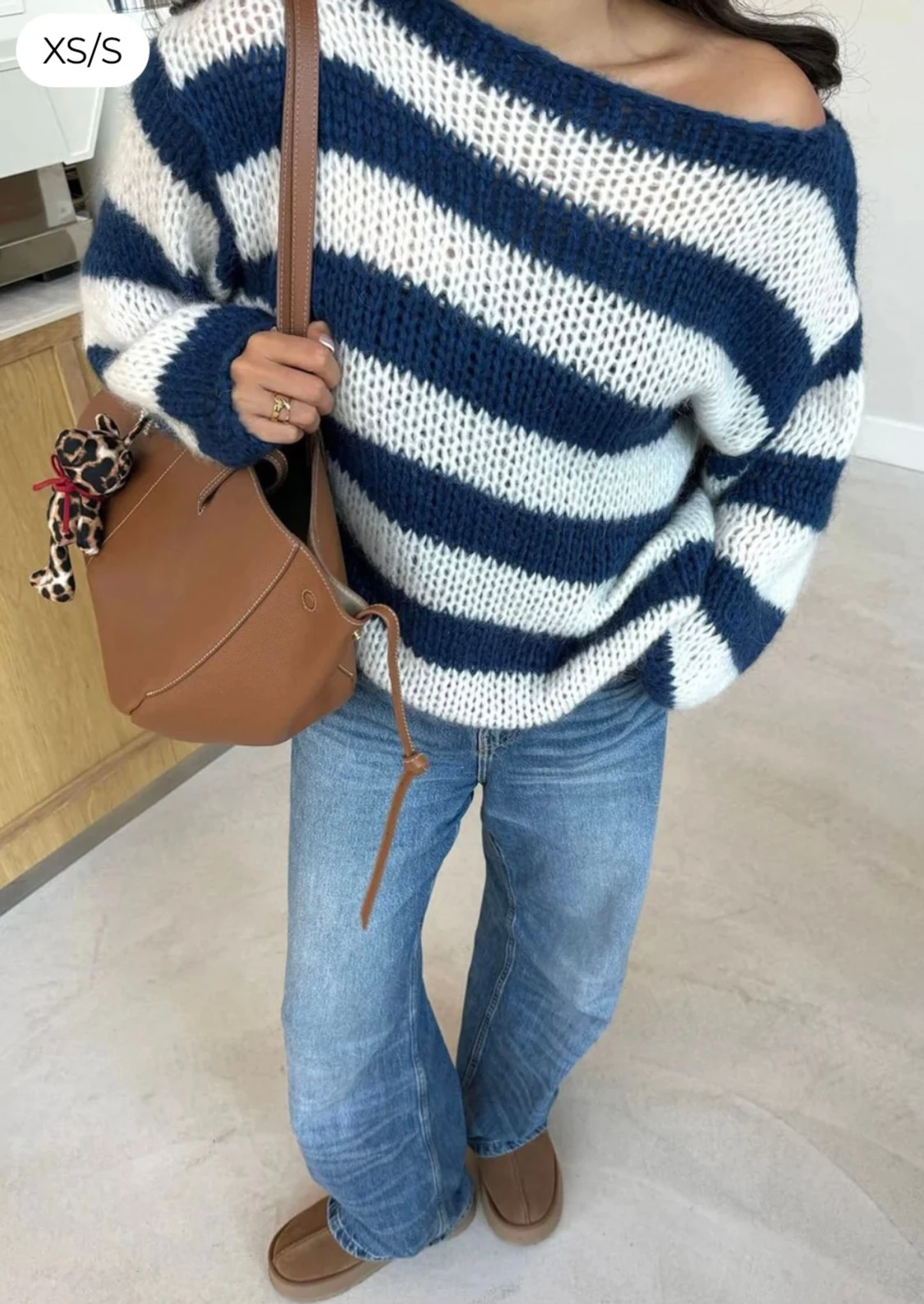 Randig stickad tröja