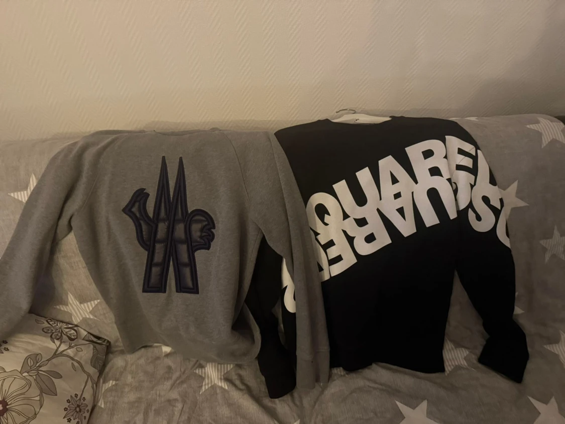 Grå Moncler sweatshirt med broderad logga - 1