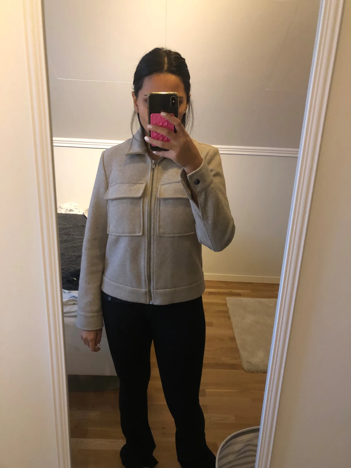 Beige kappa/overshirt  från Pieces - 2