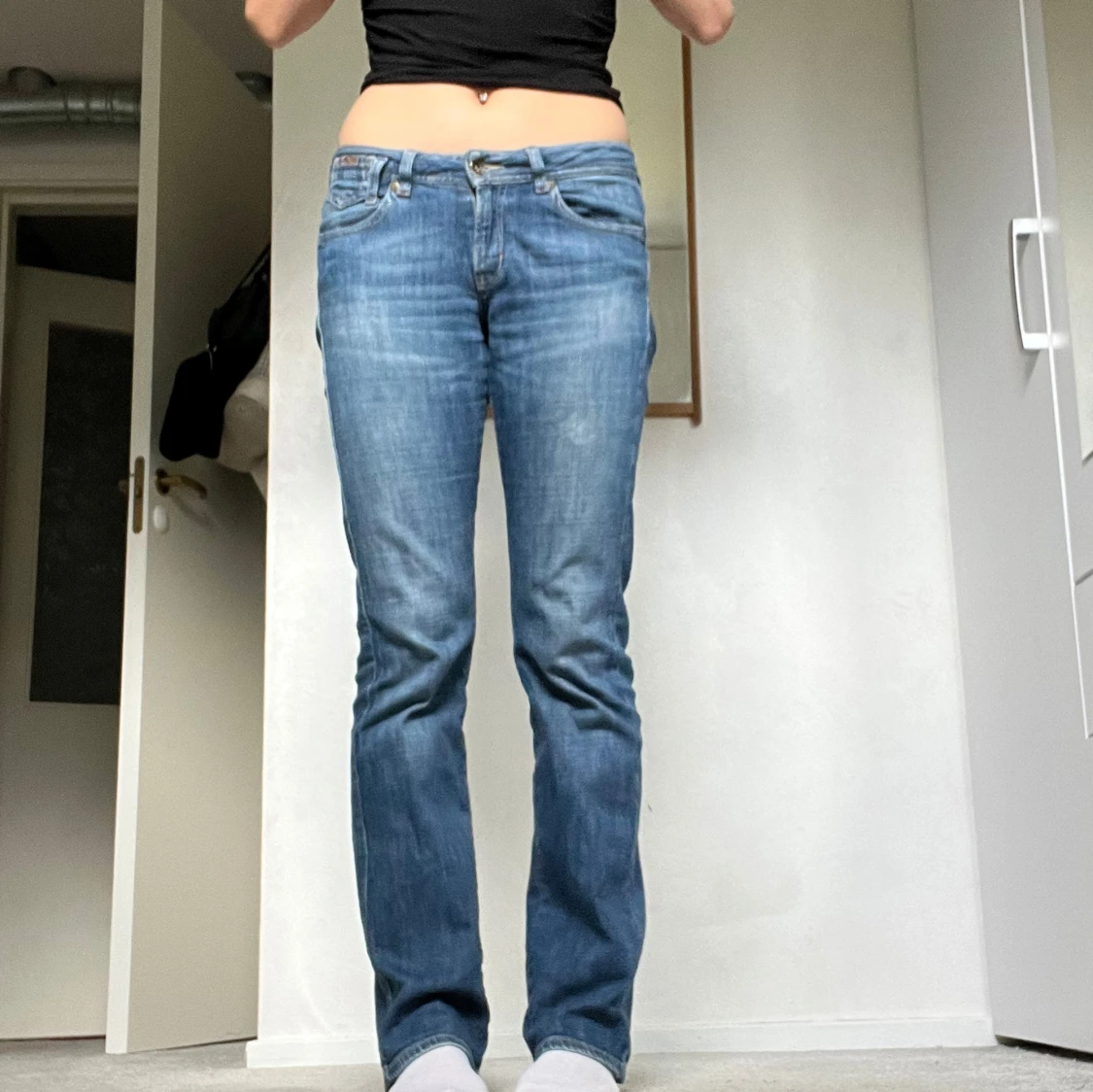 Blå bootcut jeans