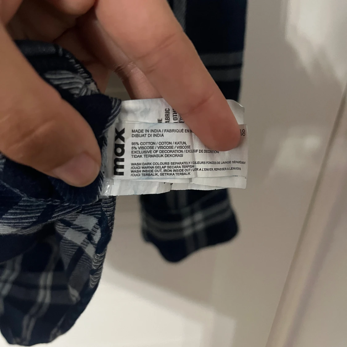 Blårutig henley skjorta från Max  - 3