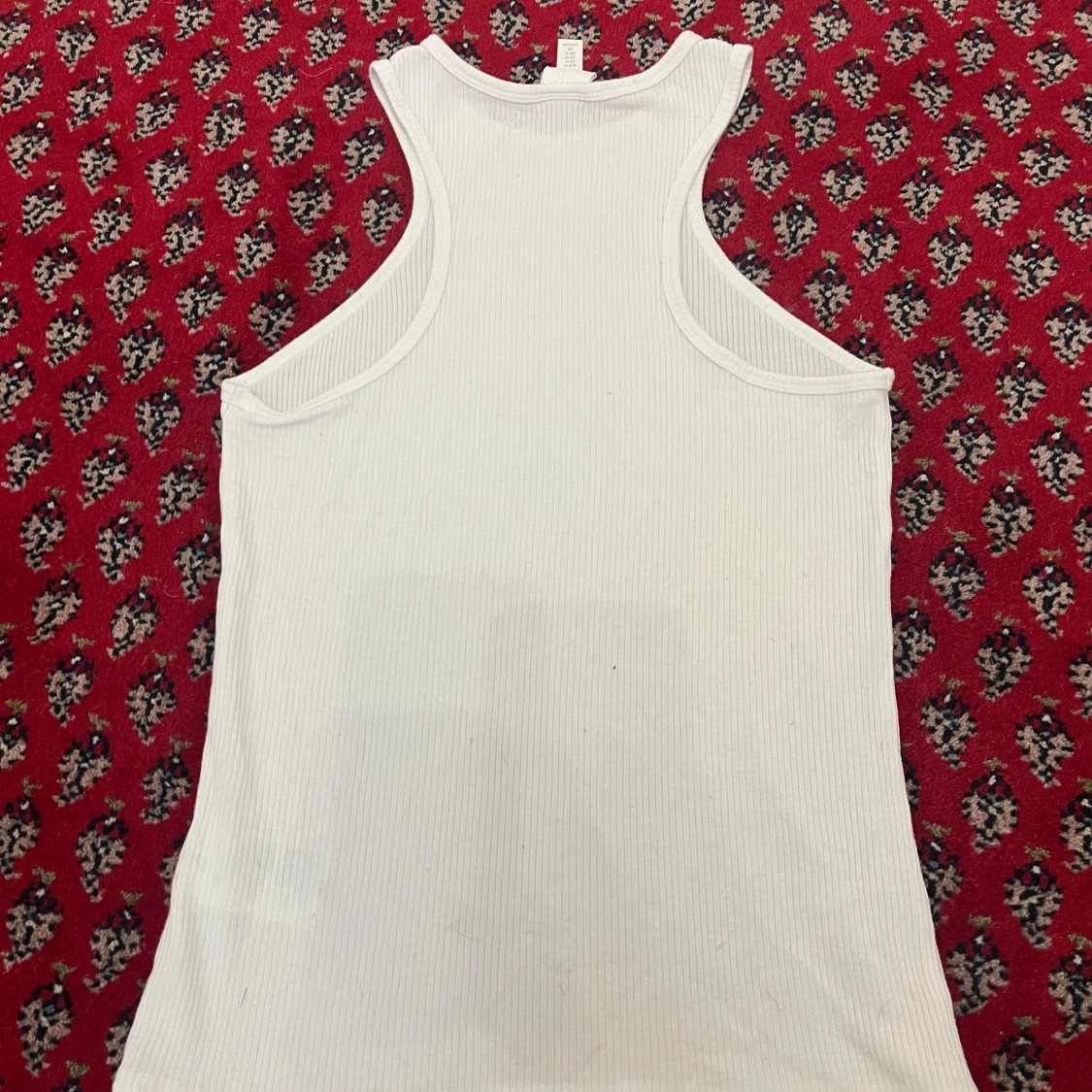 Vit ribbad linnetopp från H&M - 1