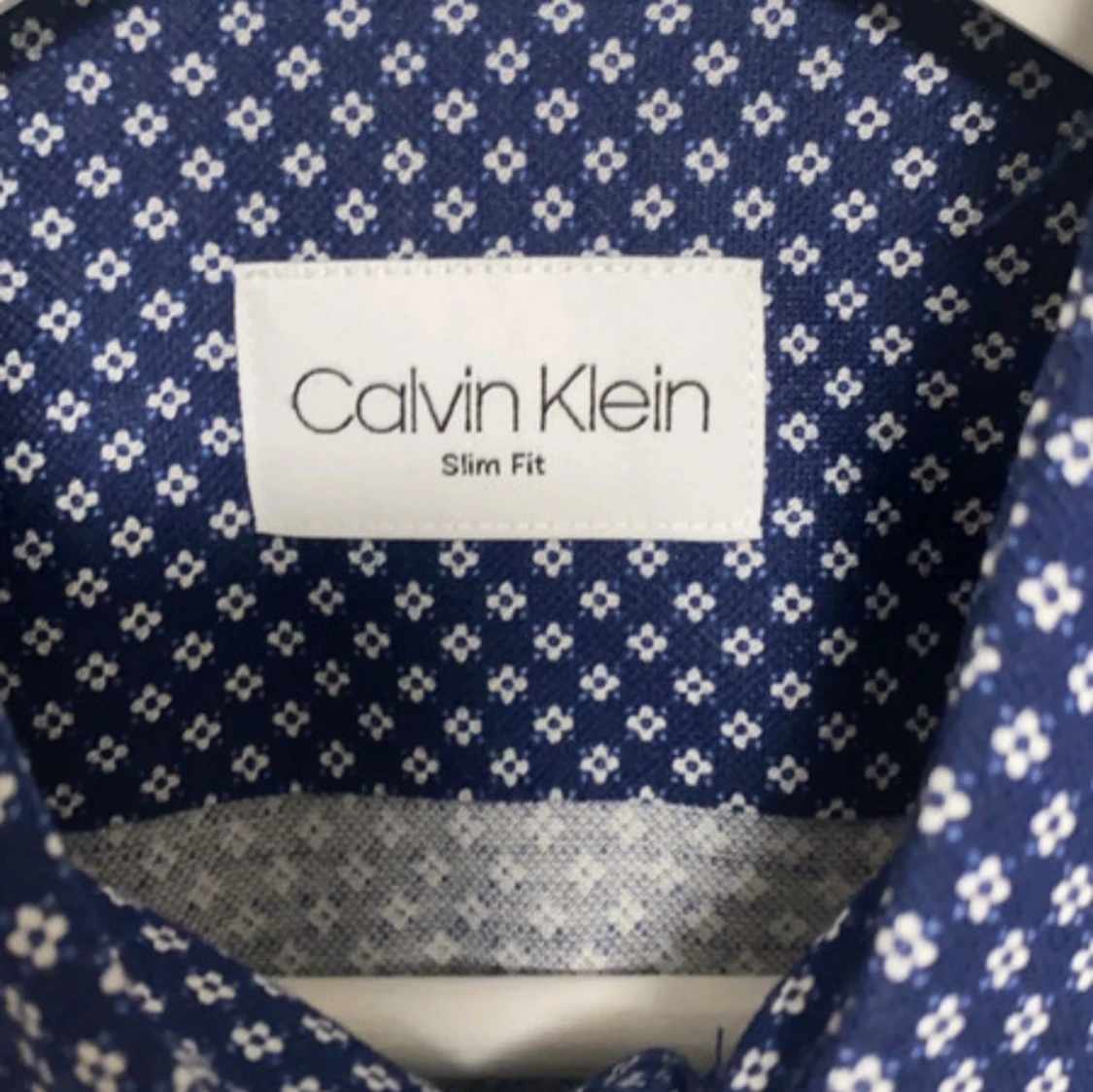 Blå slim fit skjorta Calvin Klein - 1