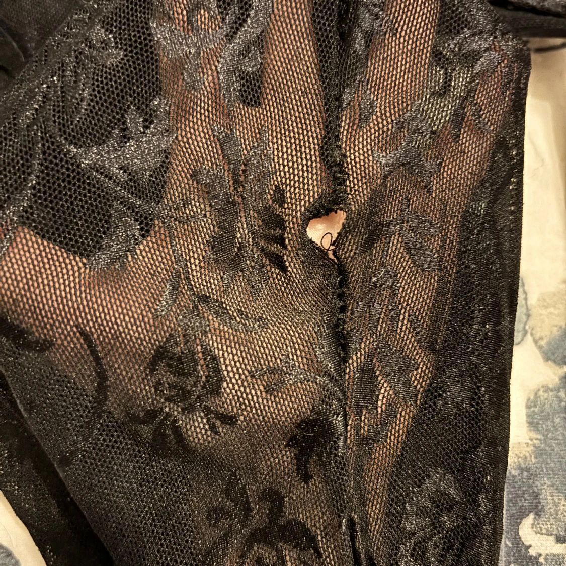 Svarta utsvängda spetsbyxor - 3