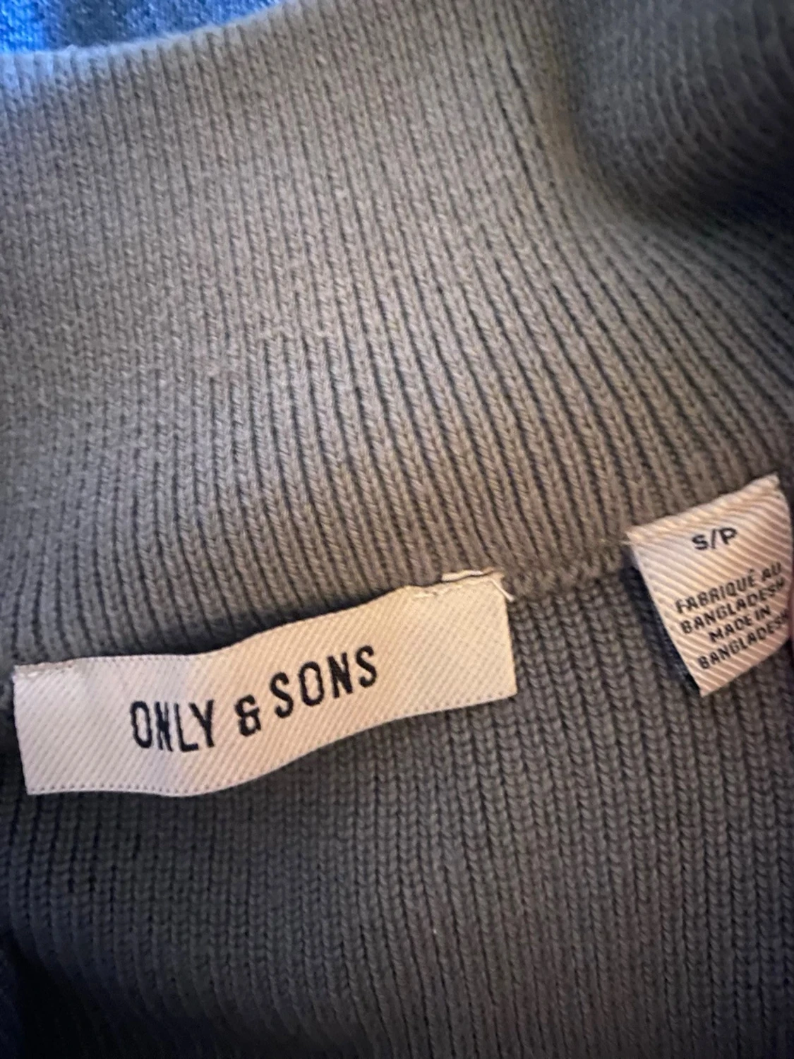Grön stickad halfzip från Only & Sons - 2