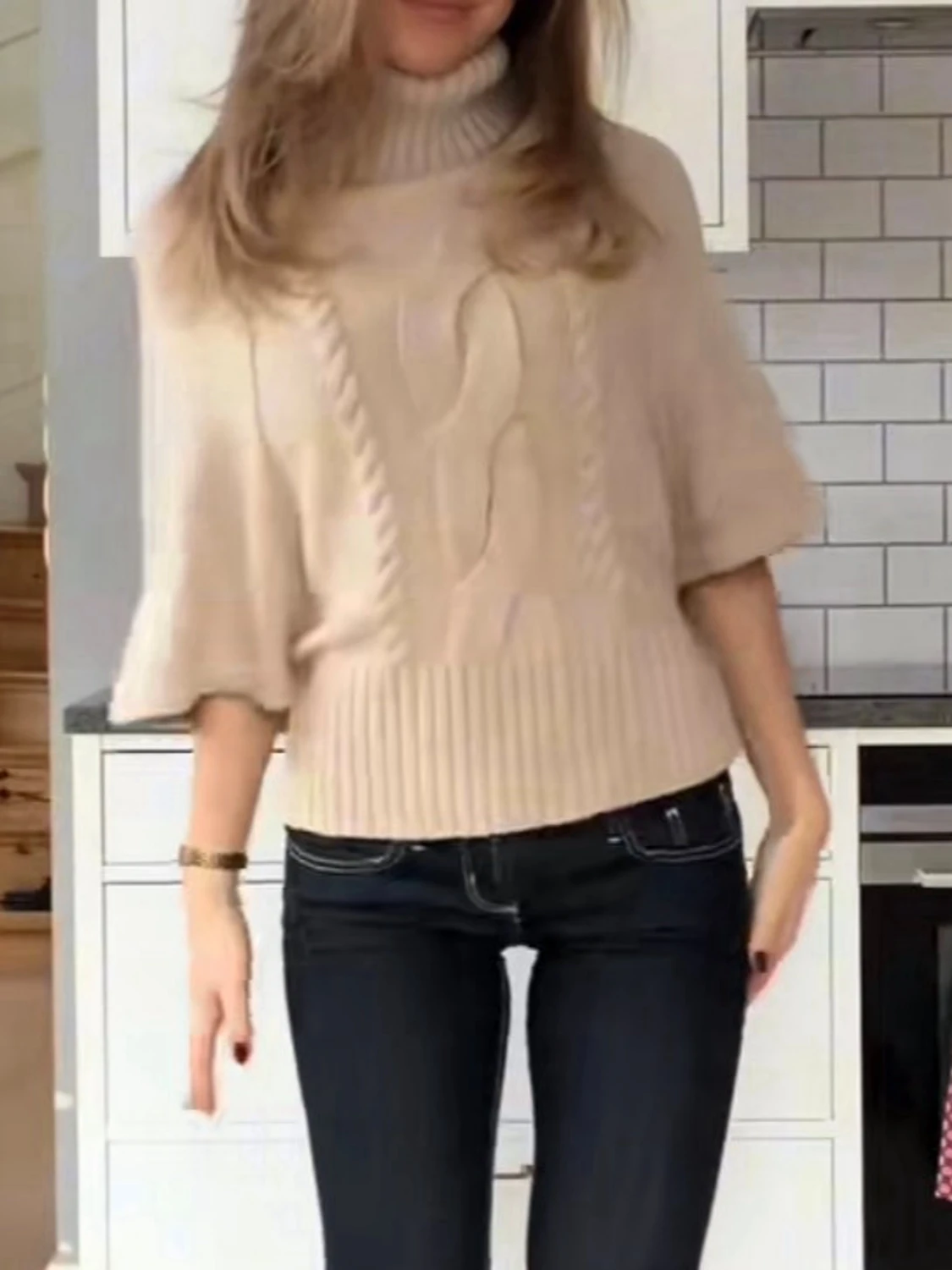 Brun stickad polotröja från Cider - 2