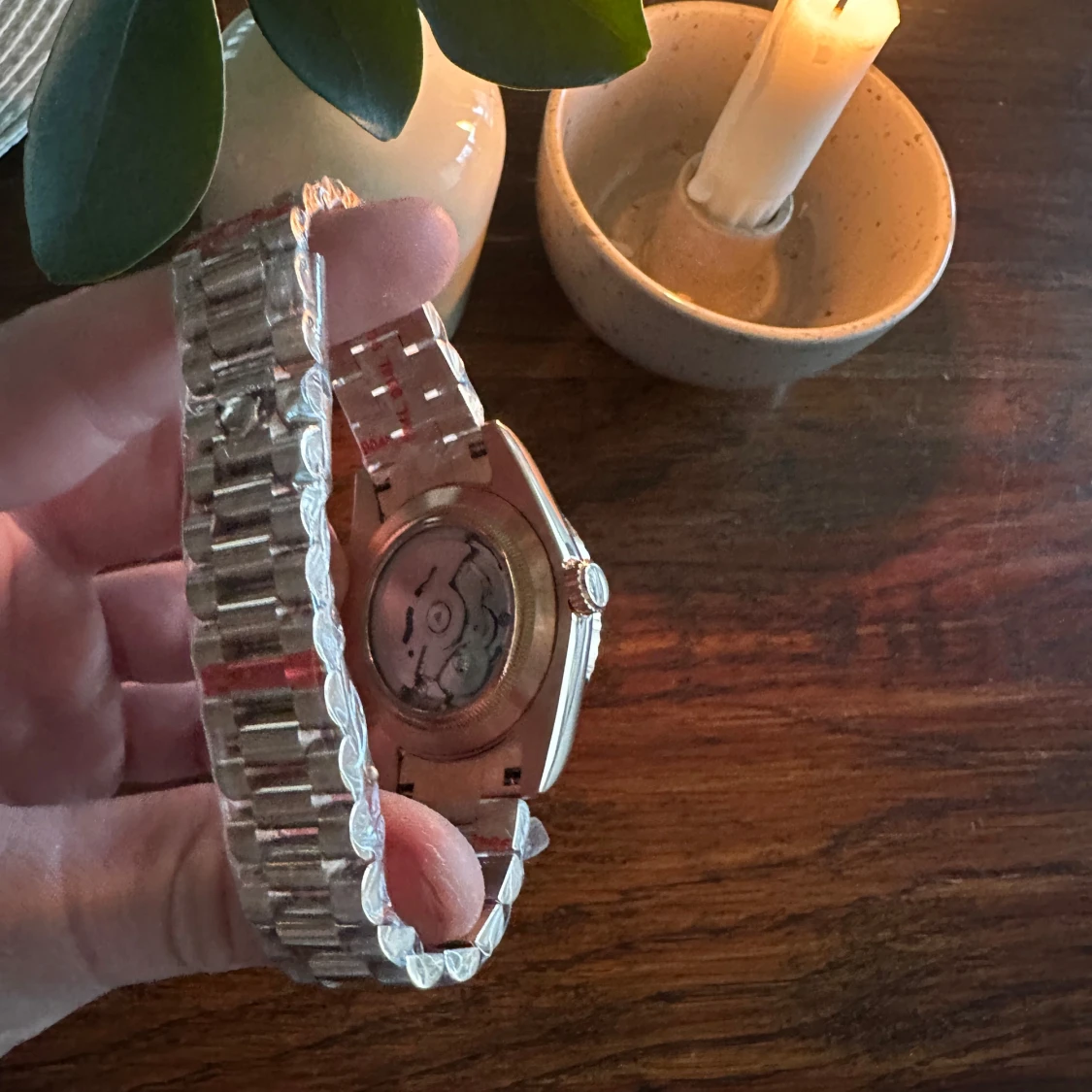 Seiko mod rosé guld roman olive dial presidential  - 1