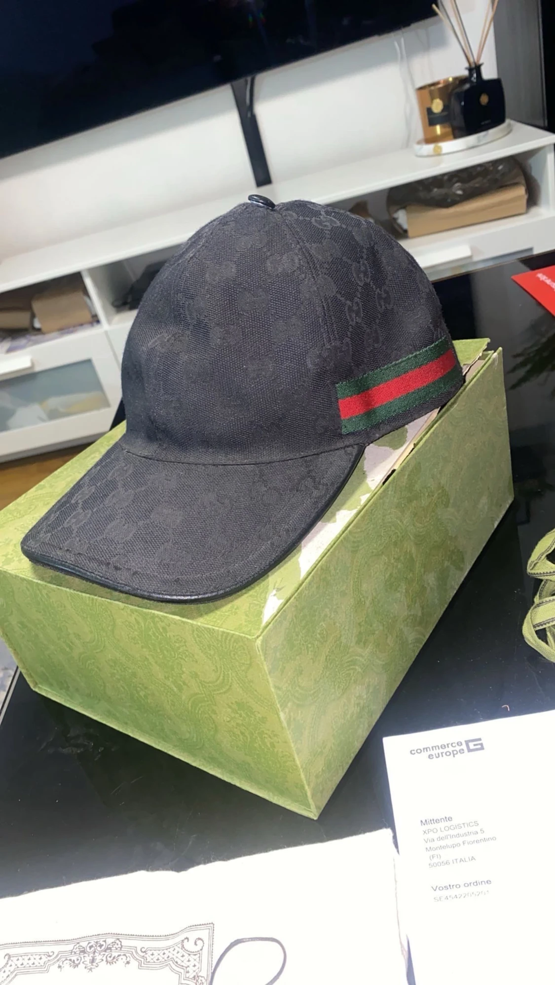 Svart Gucci keps med GG-mönster - 1