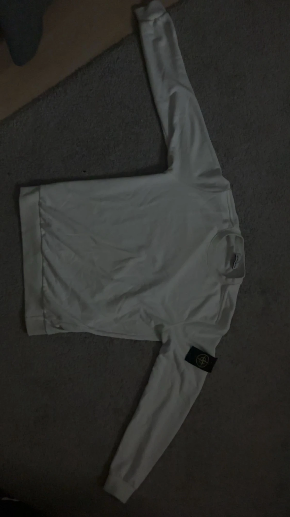 Vit långärmad Stone Island sweatshirt - 1