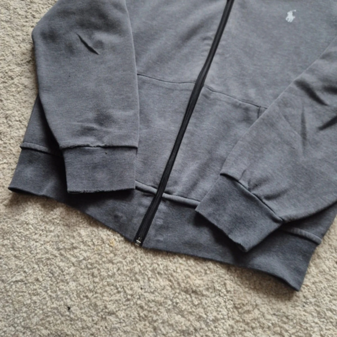 Ralph Lauren zip tröja i mörkgrå - 1