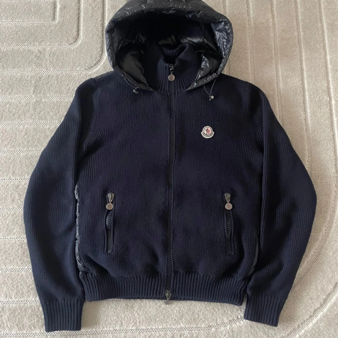 Moncler Backpadded Cardigan Navy