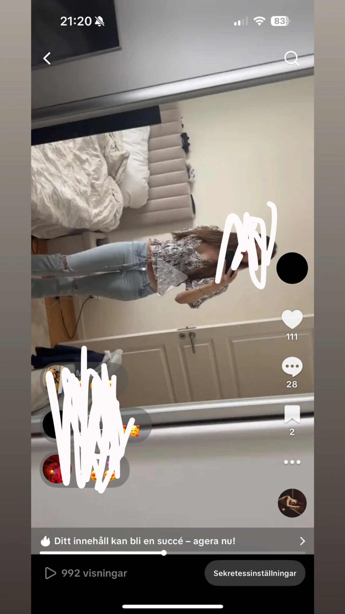 Nelly ljusblå bootcut jeans med broderi - 4