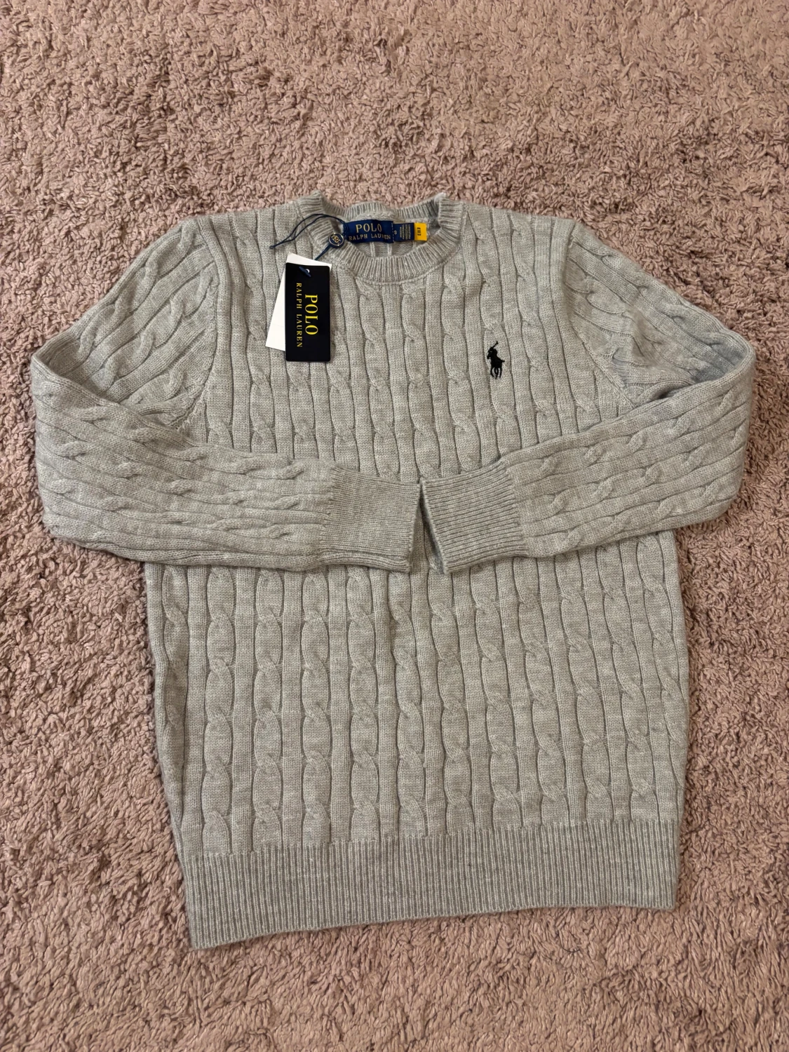 Grå kabelstickad tröja Polo Ralph Lauren