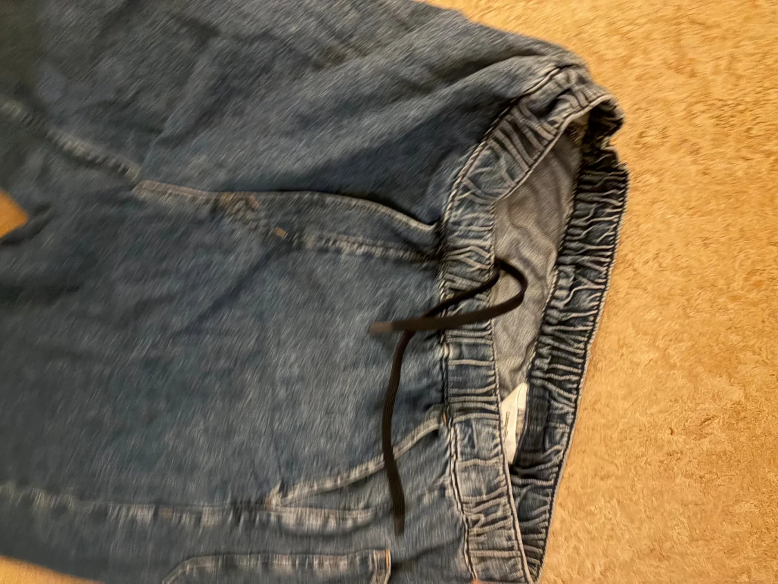 Blå baggy jeans med snörning - 1