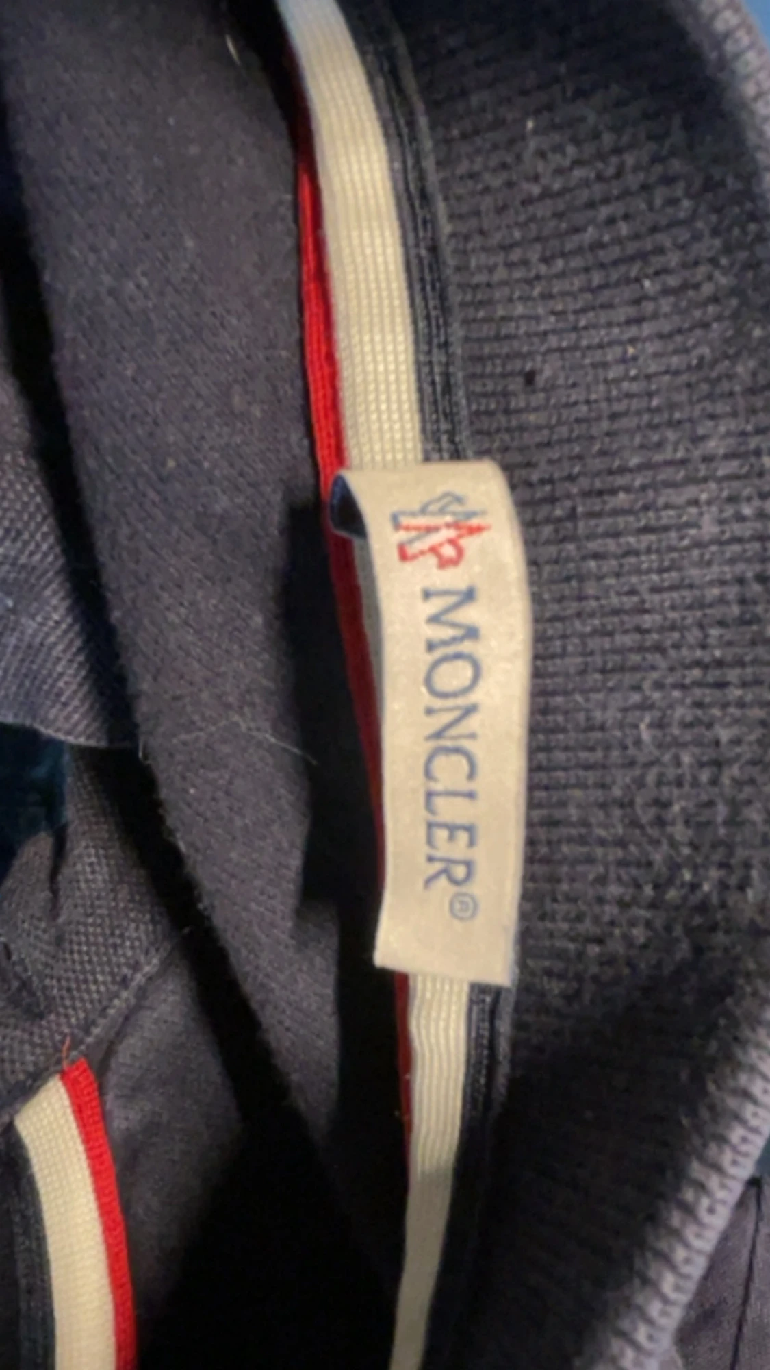 Mörkblå Moncler långärmad piké - 2