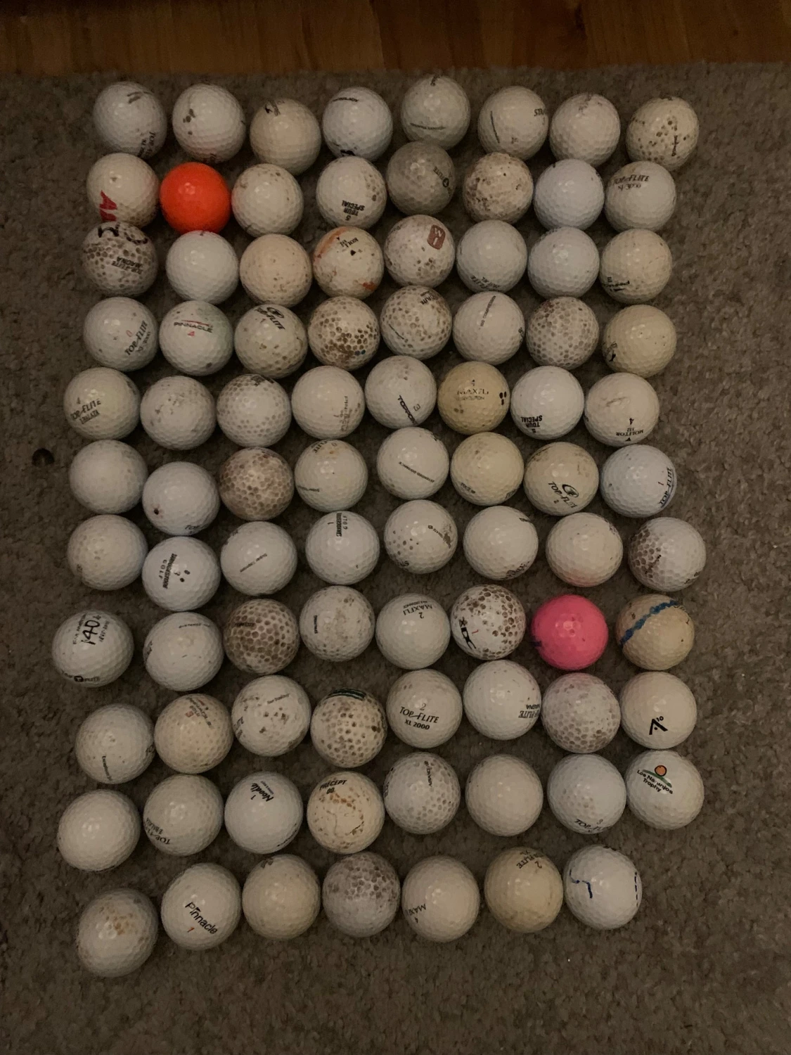 Begagnade golfbollar, blandade märken