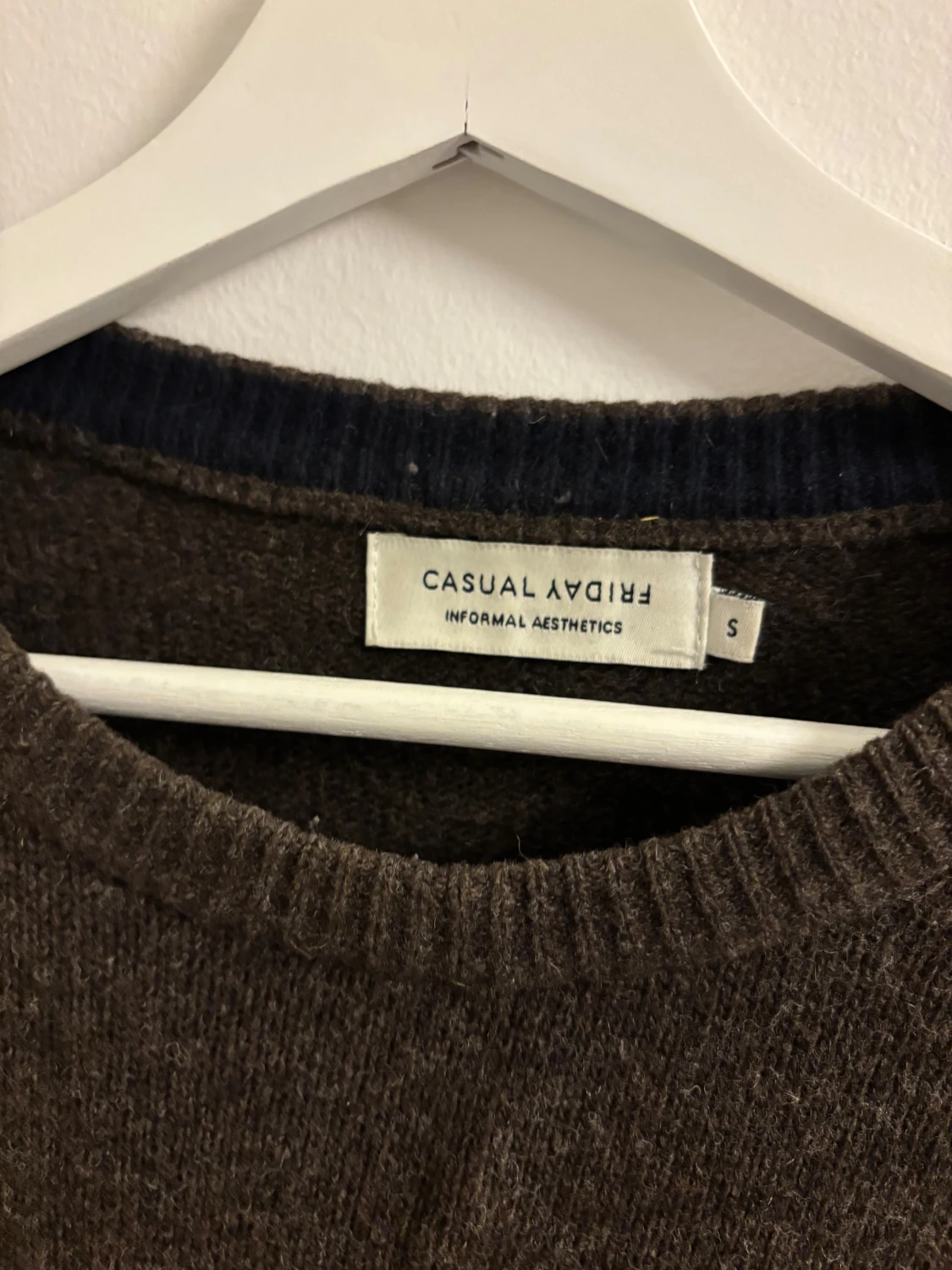 Brun stickad tröja Casual Friday S - 1