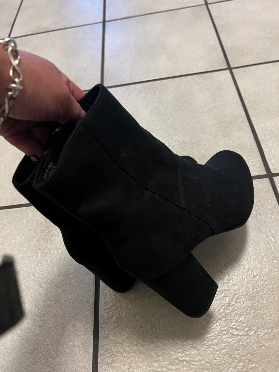 Svarta mocka boots med klack - 3