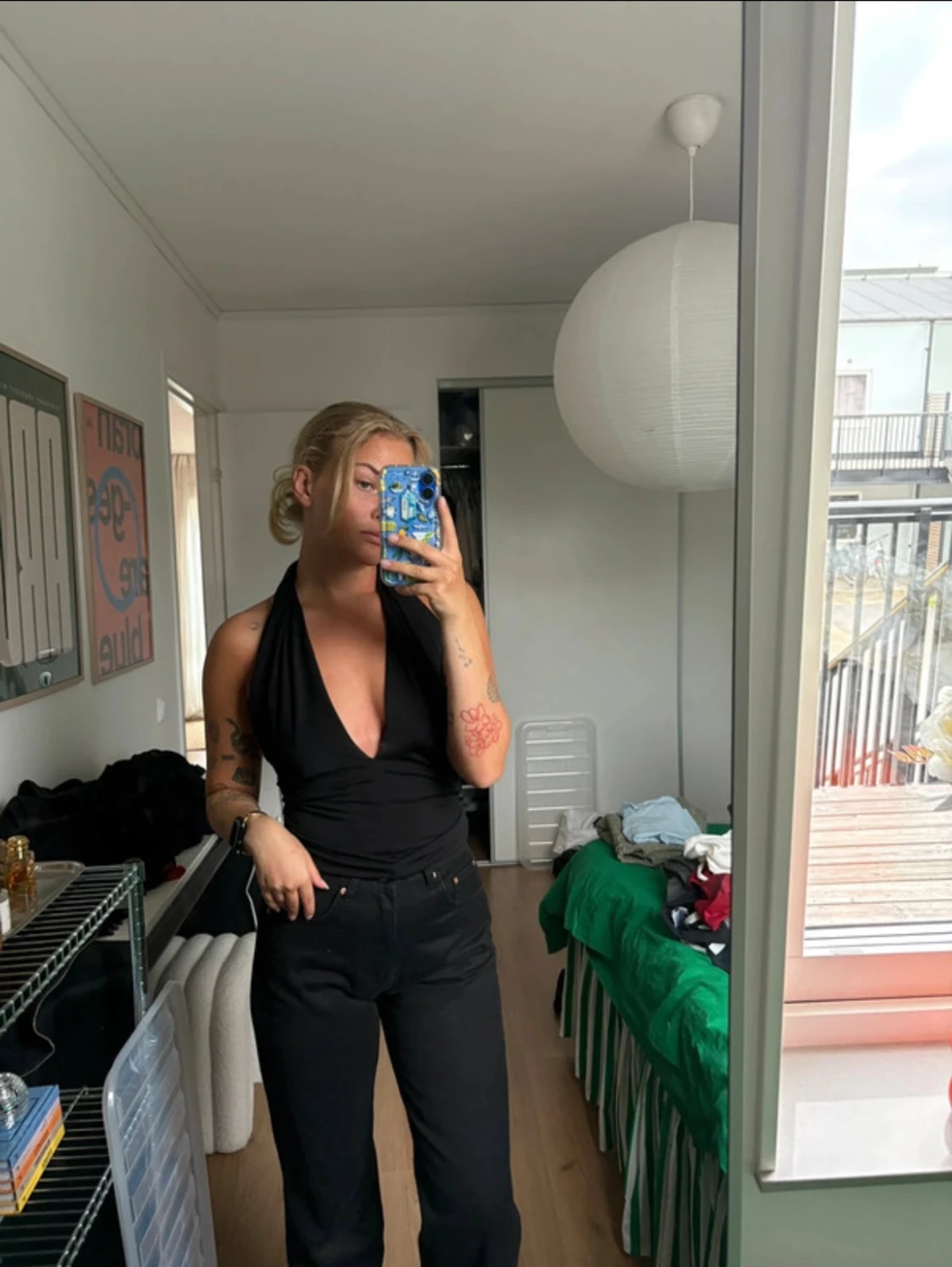 Svart halterneck topp