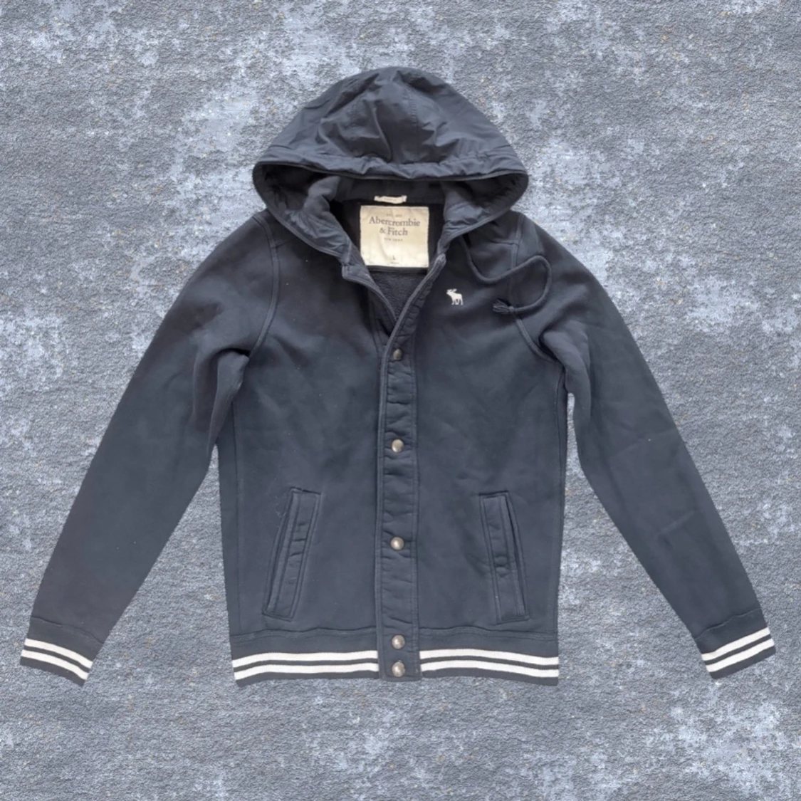 Marinblå hoodiejacka Abercrombie