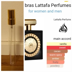 10 ml split Nebras  - Lattafa Nebras 10 ml split i glasdekant med spray 