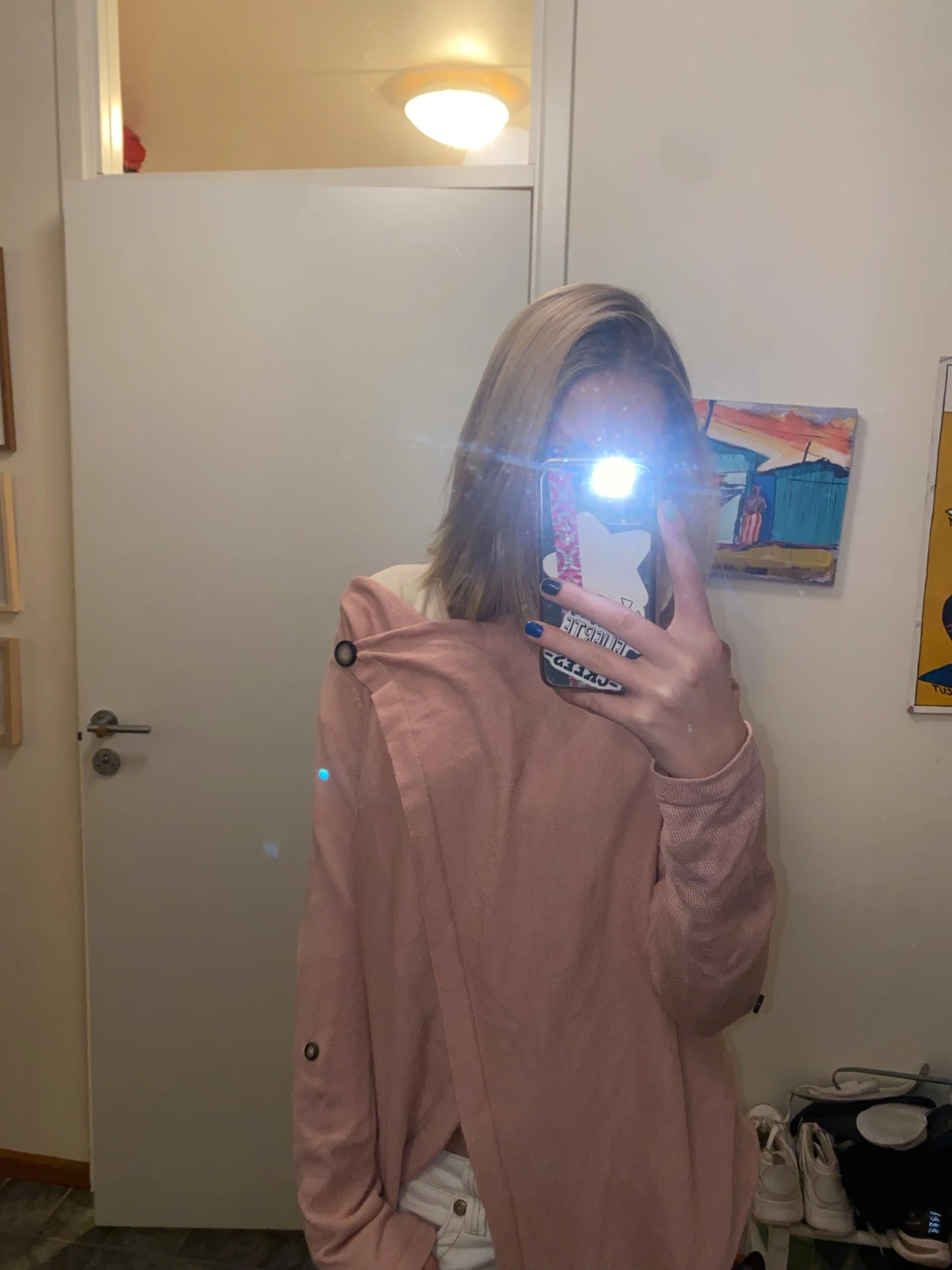 Superskön rosa, typ omlott kofta  - 3