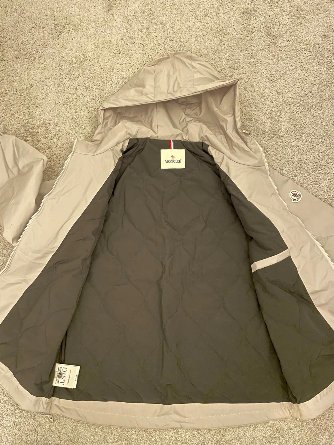 Grå Moncler vindjacka med huva - 6