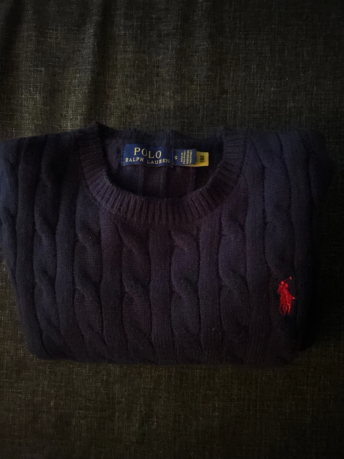 Marinblå kabelstickad tröja Polo Ralph Lauren - 3