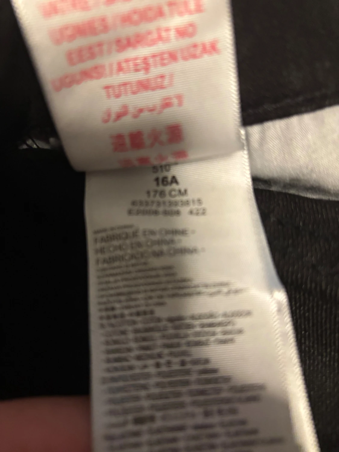 Levi's 510 Skinny svarta jeans 16A - 2