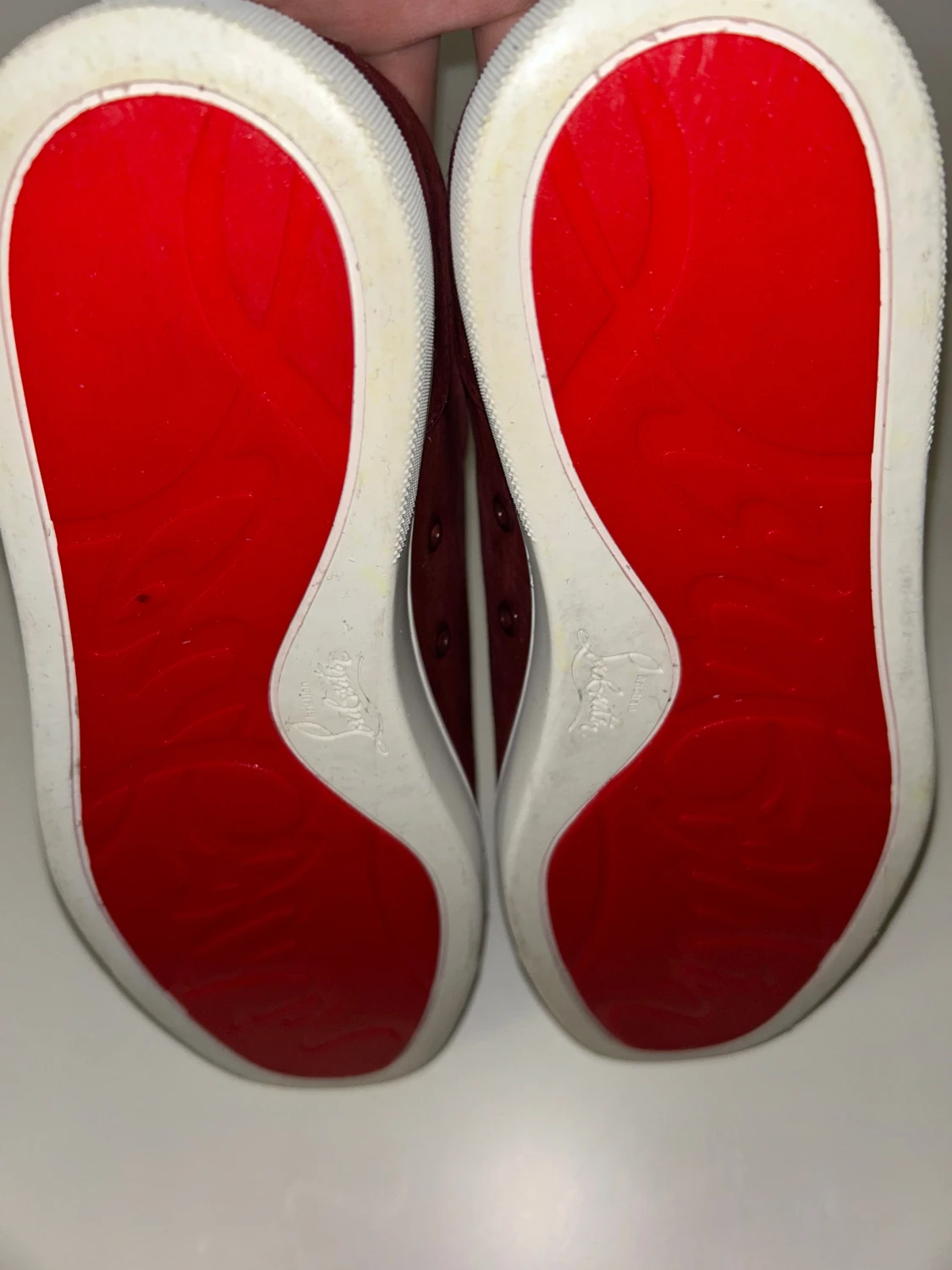 Christian Louboutin Vin Röda skor med spikar - 4