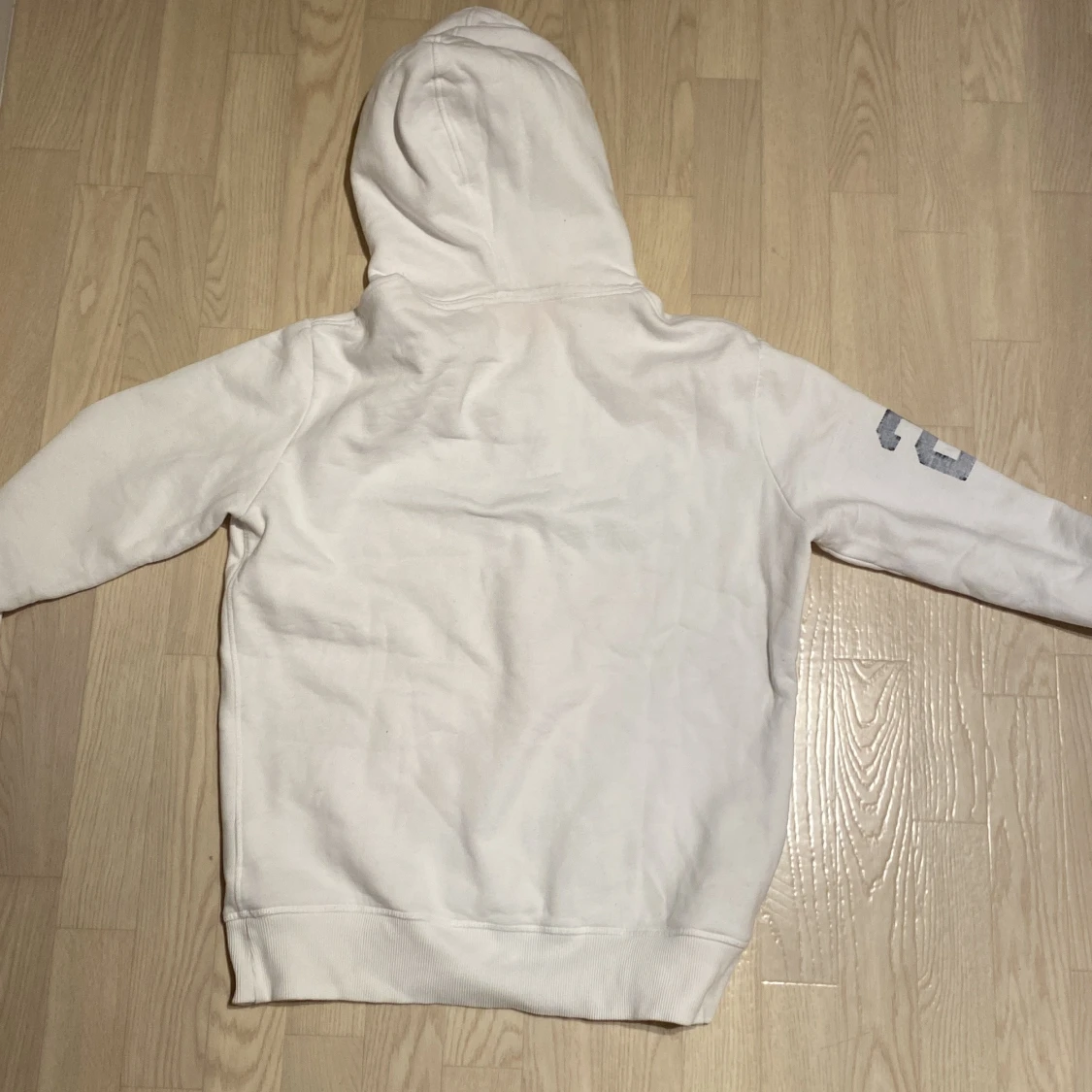Vit Superdry hoodie med tryck - 1