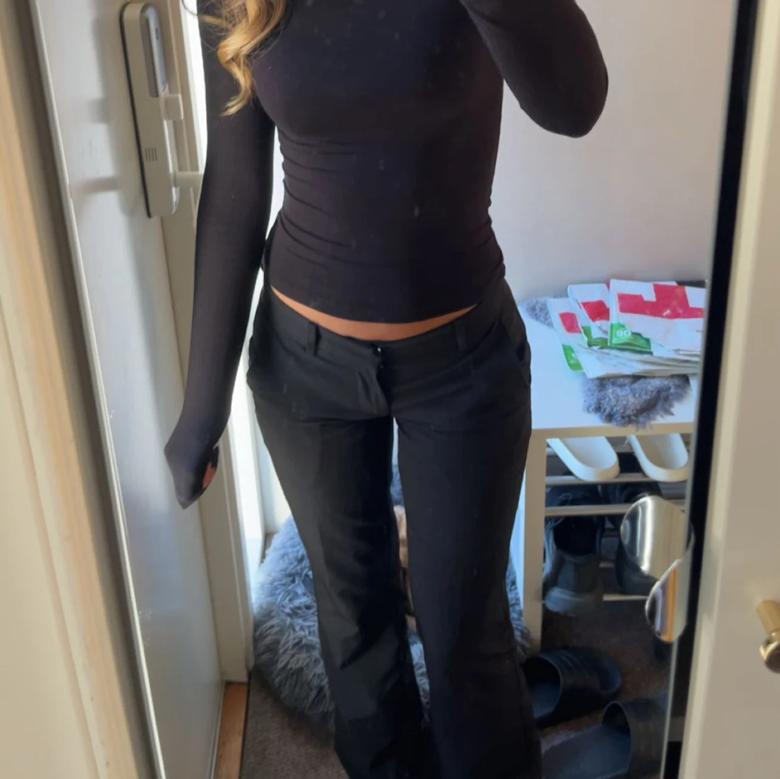 Svarta kostymbyxor med bootcut - 2