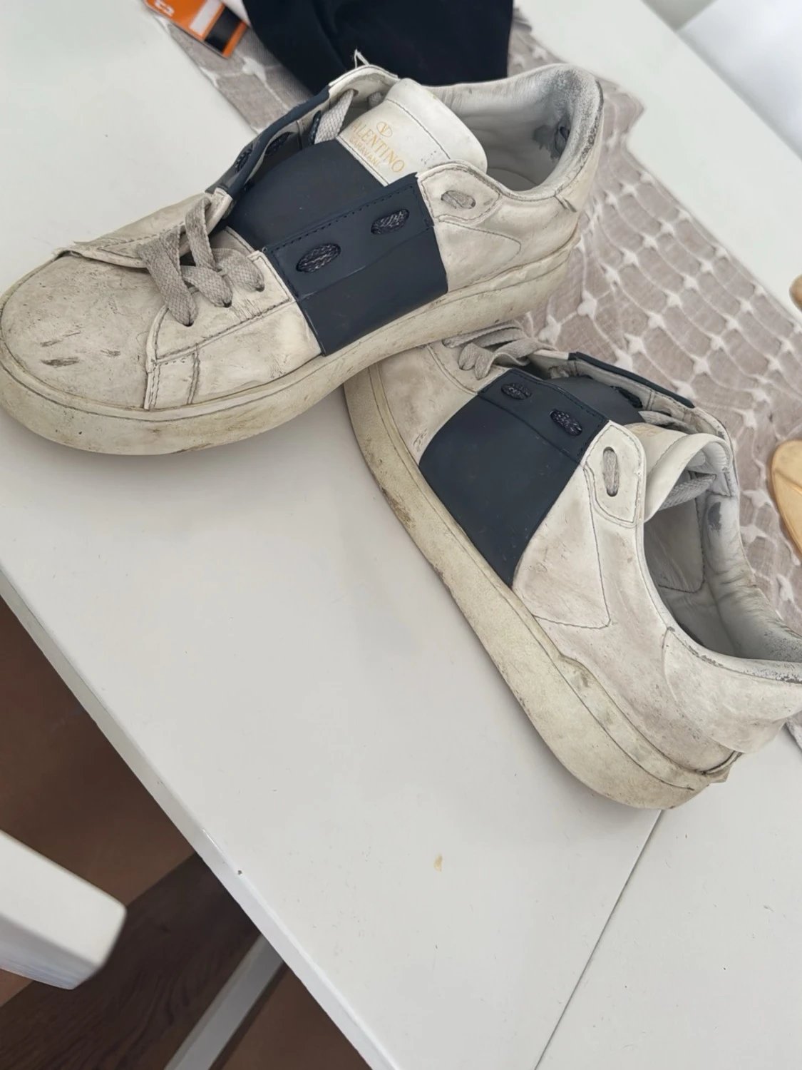 Open sneakers med mörkblå  detalj - 2
