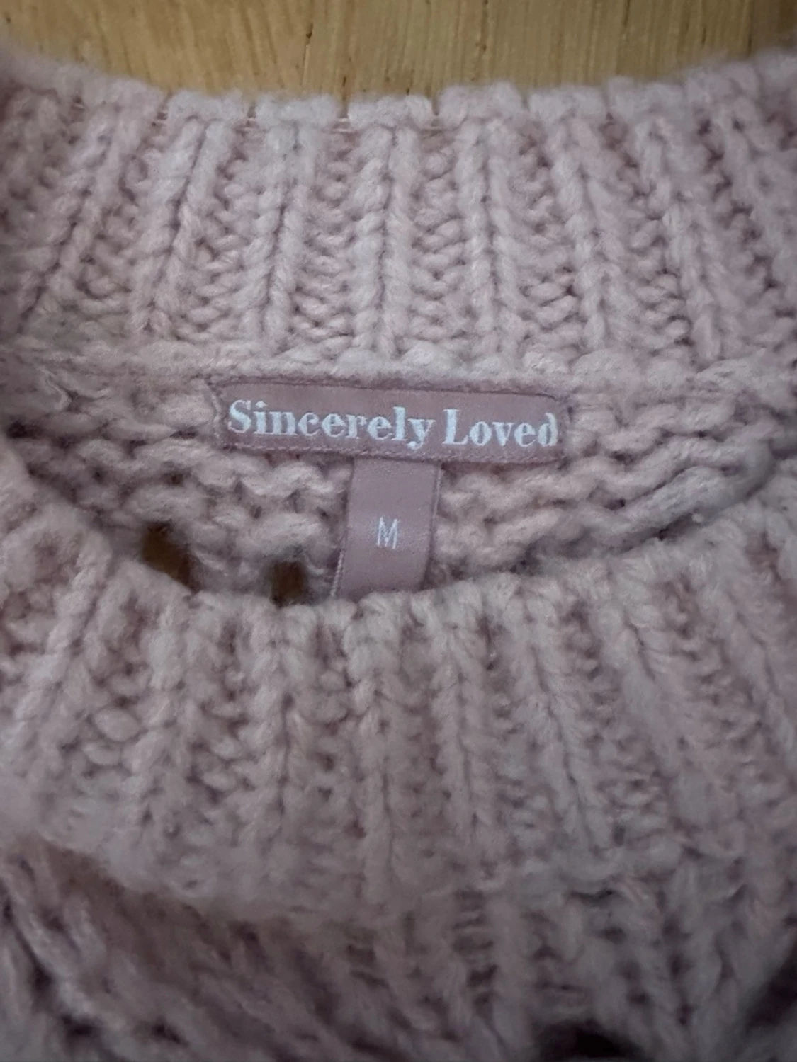 Ljusrosa stickad tröja Sincerely Loved - 1