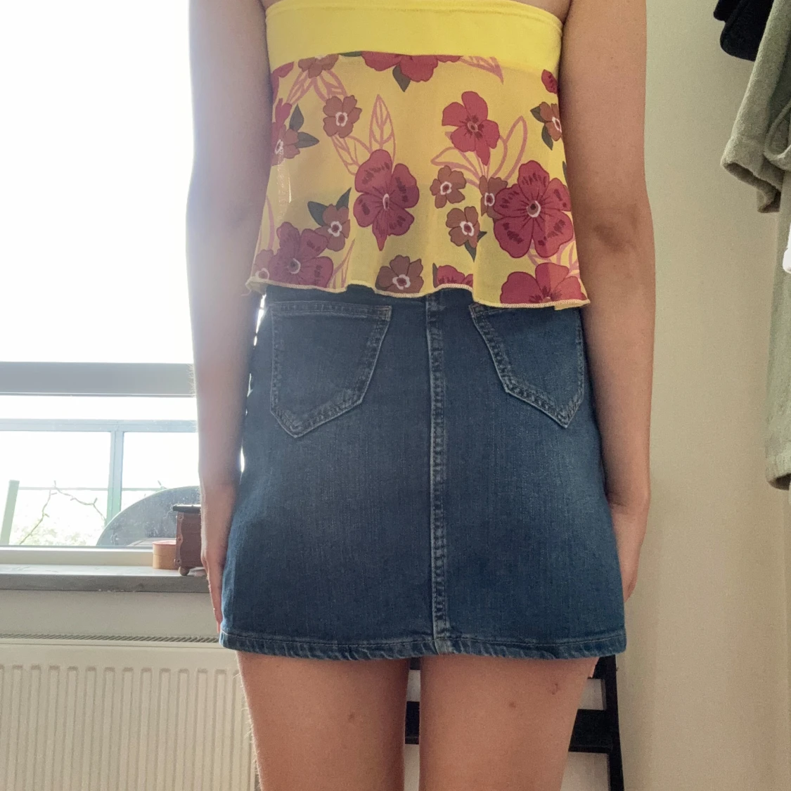 Gul blommig bandeau tubtopp - 2