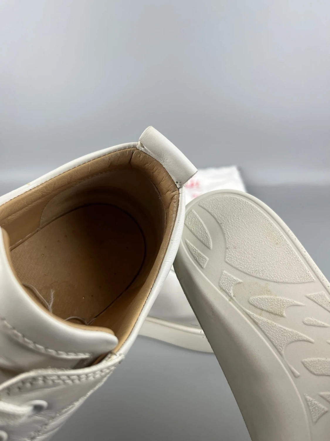 Vita Louboutin Skor i Läder Spikar - 5