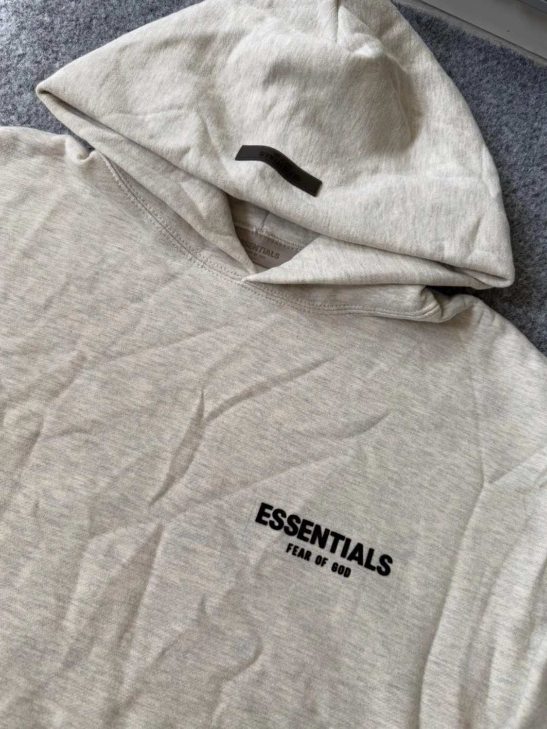 Essentials light oatmeal gray hoodie - 1