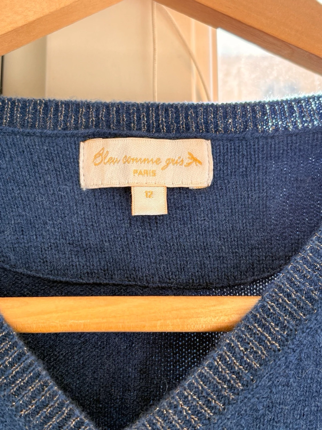 Mörkblå stickad väst från Bleu comme gris - 1