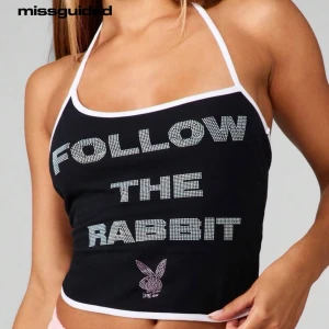 Svart halterneck topp Missguided - Aldeig använd