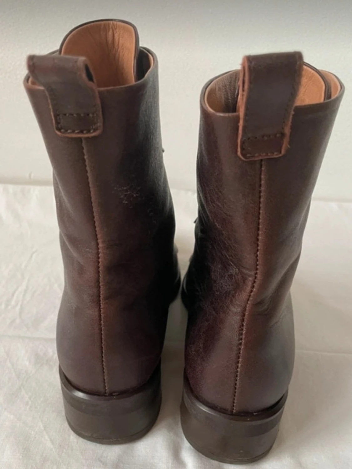 Bruna snörade läderstövletter - 3