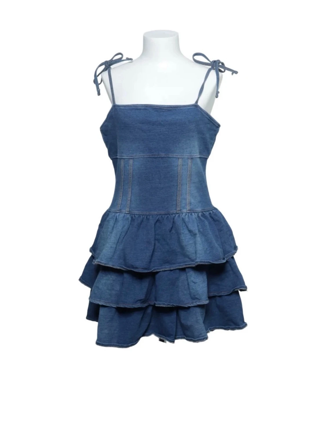 Jeansklänning med volanger 🍒